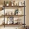 Bestier 3 Tier Industrial Pipe Shelving Floating Book Shelves for Wall Storage Hanging Shelves with Towel Bar for Bathroom Organizer Bedroom Kitchen Plants Office 315 Inch Rustic Brown