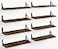 Fixwal Floating Shelves Width 475in Rustic Wood Wall Shelves Set of 8 Wall Storage Shelves for Bedroom Living Room Kitchen Bathroom Office and Plants Dark Carbonized Black