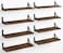 Fixwal Floating Shelves Width 475in Rustic Wood Wall Shelves Set of 8 Wall Storage Shelves for Bedroom Living Room Kitchen Bathroom Office and Plants Dark Carbonized Black