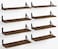Fixwal Floating Shelves Width 475in Rustic Wood Wall Shelves Set of 8 Wall Storage Shelves for Bedroom Living Room Kitchen Bathroom Office and Plants Dark Carbonized Black