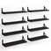 Fixwal Floating Shelves Width 475in Rustic Wood Wall Shelves Set of 8 Wall Storage Shelves for Bedroom Living Room Kitchen Bathroom Office and Plants Black