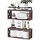 RICHER HOUSE Floating Wood Shelves with Guardrail Rustic Brown Wall Mounted 2 Shelves Farmhouse Style