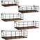 Fixwal Hanging Floating Shelves 5 Sets of Mounted Shelves for Storage Wall Shelf for Bathroom Living Room Bedroom Kitchen Carbon Black