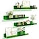 upsimples Acrylic Shelves for Wall Decor 15 Display Shelf Perfume Organizer for Bathroom Bedroom Living Room Floating Bookshelves for Kids Clear Green 4 Pack