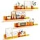 upsimples Acrylic Shelves for Wall Decor 15 Display Shelf Perfume Organizer for Bathroom Bedroom Living Room Floating Bookshelves for Kids Clear Orange 4 Pack