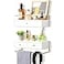dreampossible Dreampossible Floating Shelves With Drawers Set of 2 Wall Mounted Bathroom Storage Rustic Wood Shelves for Bedroom Living Room Kitchen Home Decor Plants Books White