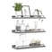 RYOFOBETTO Floating Shelves for Wall Decor Grey Shelves for Bathroom Living Room Bedroom Picture Frames Plants Kitchen Set of 3