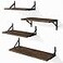 YGEOMER Floating Shelves for Wall Different Sizes Dark Carbonized Pine Wall Shelves for Living Room Bathroom Bedroom Kitchen Home Decor Set of 4