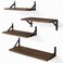 YGEOMER Floating Shelves for Wall Different Sizes Dark Carbonized Pine Wall Shelves for Living Room Bathroom Bedroom Kitchen Home Decor Set of 4