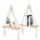 Sunkaioo Macrame Wall Hanging Shelf Set of 2Boho Wooden Display Floating Shelves for Wall Decor with Handmade Woven RopeFarmhouse Rustic Plant Shelf for Bedroom Dorm Nursery Living Room Bathroom