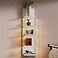 Bloddream 5 Tier Wall Shelves with LED Light Modern Wall Mount Lack Shelf Vanity Floating Shelves Home Decor Organizer Tall Tower Design Utility Shelf White