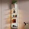 Bloddream 5 Tier Wall Shelves with LED Light Modern Wall Mount Lack Shelf Vanity Floating Shelves Home Decor Organizer Tall Tower Design Utility Shelf White