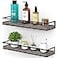 Meangood Floating Shelves Wall Mounted Set of 2 Rustic Wood Wall Storage Shelves for BedroomLiving RoomBathroom Kitchen Pine