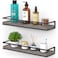 Meangood Floating Shelves Wall Mounted Set of 2 Rustic Wood Wall Storage Shelves for BedroomLiving RoomBathroom Kitchen Pine