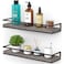 Meangood Floating Shelves Wall Mounted Set of 2 Rustic Wood Wall Storage Shelves for BedroomLiving RoomBathroom Kitchen Pine