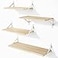 YGEOMER Floating Shelves for Wall Different Sizes Natural Wood Wall Shelves for Living Room Bathroom Bedroom Kitchen Home Decor Set of 4
