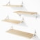 YGEOMER Floating Shelves for Wall Different Sizes Natural Wood Wall Shelves for Living Room Bathroom Bedroom Kitchen Home Decor Set of 4