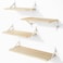 YGEOMER Floating Shelves for Wall Different Sizes Natural Wood Wall Shelves for Living Room Bathroom Bedroom Kitchen Home Decor Set of 4