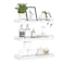 RYOFOBETTO Floating Shelves for Wall Decor White and Grey Shelves for Bathroom Living Room Bedroom Picture Frames Plants Kitchen Set of 3