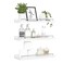 RYOFOBETTO Floating Shelves for Wall Decor White and Grey Shelves for Bathroom Living Room Bedroom Picture Frames Plants Kitchen Set of 3