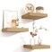 Venusmiles Square Floating Shelves for Wall 8W x 8D x 12H Small Engineered Wood Wall Shelves with Invisible Brackets for Living Room Bedroom Bathroom Office Kitchen Storage Decor Oak Finish Set of 3