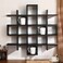 Suzile Oversize Coffee Mug Display Rack Wooden Display Shelves Rustic Wooden Floating Curio Shelf Travel Wall Mounted Coffee Mug Rack Holder Shadow Box Shelf51x51x3inBlack