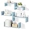 SRIWATANA Floating Shelves for Wall Wall Shelves for Bathroom Bedroom Living Room Kitchen Office Wood Shelves for Wall Decor Set of 5 Blue