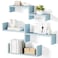 SRIWATANA Floating Shelves for Wall Wall Shelves for Bathroom Bedroom Living Room Kitchen Office Wood Shelves for Wall Decor Set of 5 Blue