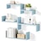 SRIWATANA Floating Shelves for Wall Wall Shelves for Bathroom Bedroom Living Room Kitchen Office Wood Shelves for Wall Decor Set of 5 Blue