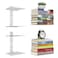 Mefirt Invisible Floating Bookshelves for Wall 4 Tier Vertical Spine Book Tower Heavy Duty Floating Book Shelves Metal Book Organizers for Home Office 2 PackWhite