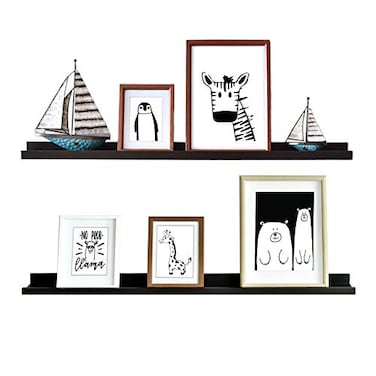 WELLAND Vista Photo Shelf Picture Ledge Floating Wall Shelves 36inch Set of 2 Espresso