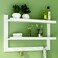 WELLAND 2 Tiers Entryway Floating Wall Shelf Hanging Shelf 29 L WallMounted Coat Rack Shelf with 5 Hooks for Hallway Bathroom Living Room BedroomWhite