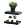 WELLAND Set of 2 Floating Shelves Wall Mounted Shelf for Home Decor with 8 Deep Black 10 inch