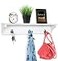 Greenco Entryway Wall Mounted Floating Shelf with Hooks Hat and Coat Hanging Wooden Storage Shelf 24 White