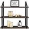 Mkono Floating Wall Shelves 3 Tier 17 Inch Rustic Hanging Shelf with Metal Bracket Wall Mount Wood Storage Display Shelves for Living Room Bathroom Bedroom Kitchen OfficeMedium