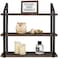 Mkono Floating Wall Shelves 3 Tier 17 Inch Rustic Hanging Shelf with Metal Bracket Wall Mount Wood Storage Display Shelves for Living Room Bathroom Bedroom Kitchen OfficeMedium