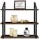 Mkono Floating Wall Shelves 3 Tier 17 Inch Rustic Hanging Shelf with Metal Bracket Wall Mount Wood Storage Display Shelves for Living Room Bathroom Bedroom Kitchen OfficeMedium