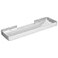 Danpoo 16Inch Wall Shelf Clear Tempered Glass with Matte Silver Aluminum Frame Sleek Floating Bathroom Organizer