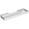 Danpoo 16Inch Wall Shelf Clear Tempered Glass with Matte Silver Aluminum Frame Sleek Floating Bathroom Organizer