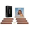 LABEND HOME Vinyl Record Bookshelf Set of 8 Floating Shelves for LP Album Storage Solid Pine Wood Wall Mount Display Wall Mount Hardware Included Chestnut Brown