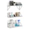 Wallniture Minori Washed White Floating Shelves for Wall Storage Bathroom Shelves Over The Toilet Storage Wood Wall Shelf Set of 3 with White Brackets