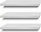 SAUMONIERES Floating Shelves Wall Shelf Solid Wood for Bathroom Bedroom Kitchen Set of 3 White Wall Shelves