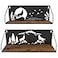 Giftgarden Floating Shelves for Wall with Unique Howling Wolves Cutout Rustic Wolf Decor Wood Iron Hanging Shelf Decoration for Bedroom Bathroom Storage Cabin Lodge Black