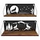 Giftgarden Floating Shelves for Wall with Unique Howling Wolves Cutout Rustic Wolf Decor Wood Iron Hanging Shelf Decoration for Bedroom Bathroom Storage Cabin Lodge Black