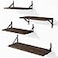 YGEOMER Floating Shelves for Wall Different Sizes Walnut Wall Shelves for Living Room Bathroom Bedroom Kitchen Home Decor Set of 4