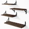 YGEOMER Floating Shelves for Wall Different Sizes Walnut Wall Shelves for Living Room Bathroom Bedroom Kitchen Home Decor Set of 4