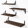 YGEOMER Floating Shelves for Wall Different Sizes Walnut Wall Shelves for Living Room Bathroom Bedroom Kitchen Home Decor Set of 4