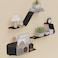 Sttoraboks Floating Shelves Set of 3 Wall Mounted Metal Shelves with Unique Design for Wall Storage Book Shelf Display Shelves for Bathroom Bedroom Kitchen Living Room Black