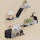 Sttoraboks Floating Shelves Set of 3 Wall Mounted Metal Shelves with Unique Design for Wall Storage Book Shelf Display Shelves for Bathroom Bedroom Kitchen Living Room Black