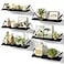SRIWATANA Floating Shelves for Wall Decor Wood Wall Shelves for Bathroom Bedroom Kitchen Living Room Set of 6 Weathered Black